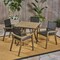GDF Studio Ruiz Outdoor Acacia Wood 4 Seater Square Dining Set with Mesh Seats